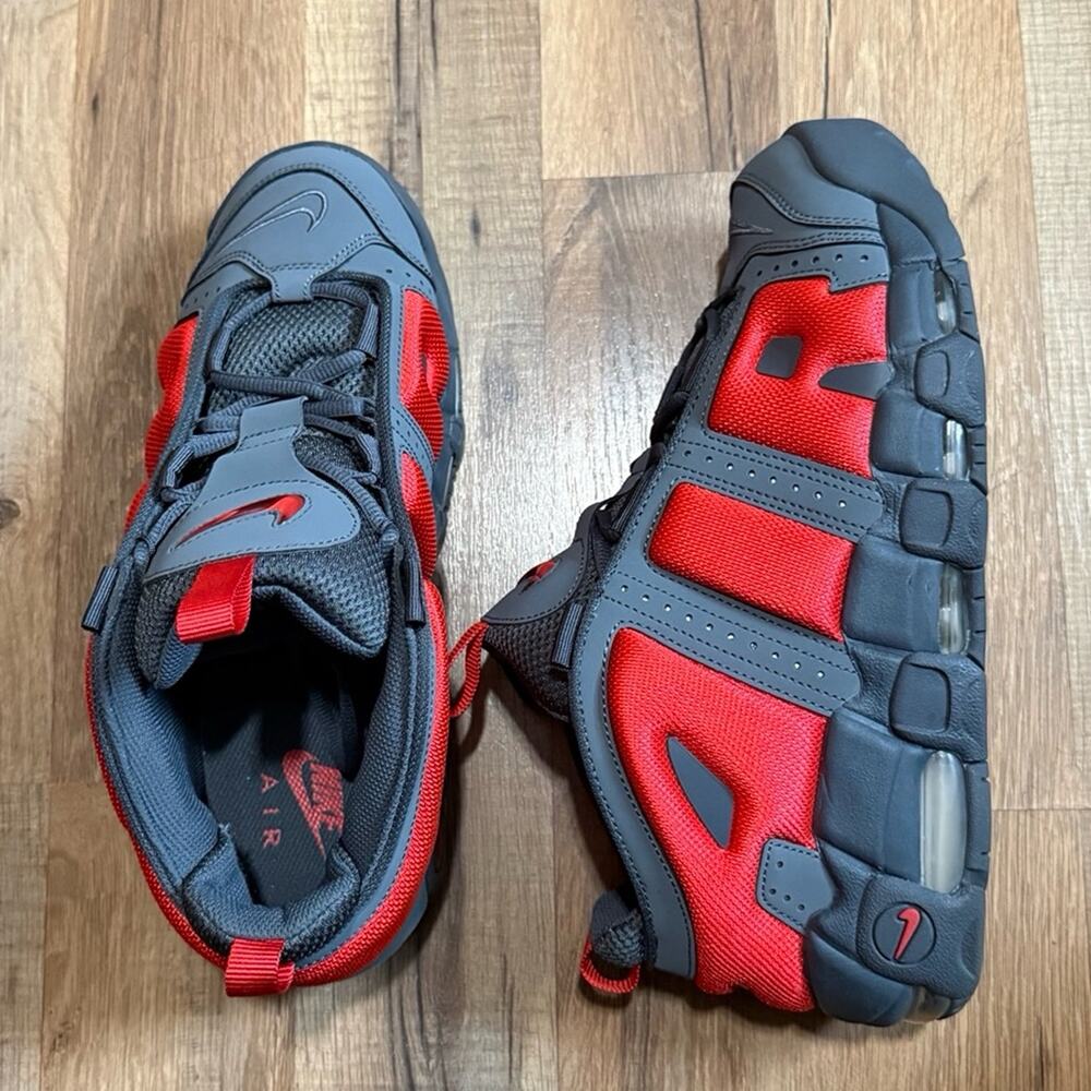 Nike Air More Uptempo Low Dark Grey Light Crimson - Picture 7 of 9